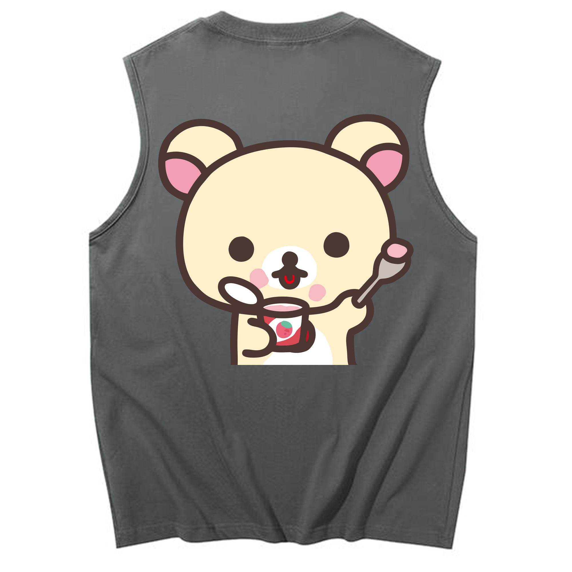 （画像用） リラックマ リラックマ キイロイトリ Rilakkuma Korilakkuma Kiiroitori コットン100％タンクトップ（背面プリント）
